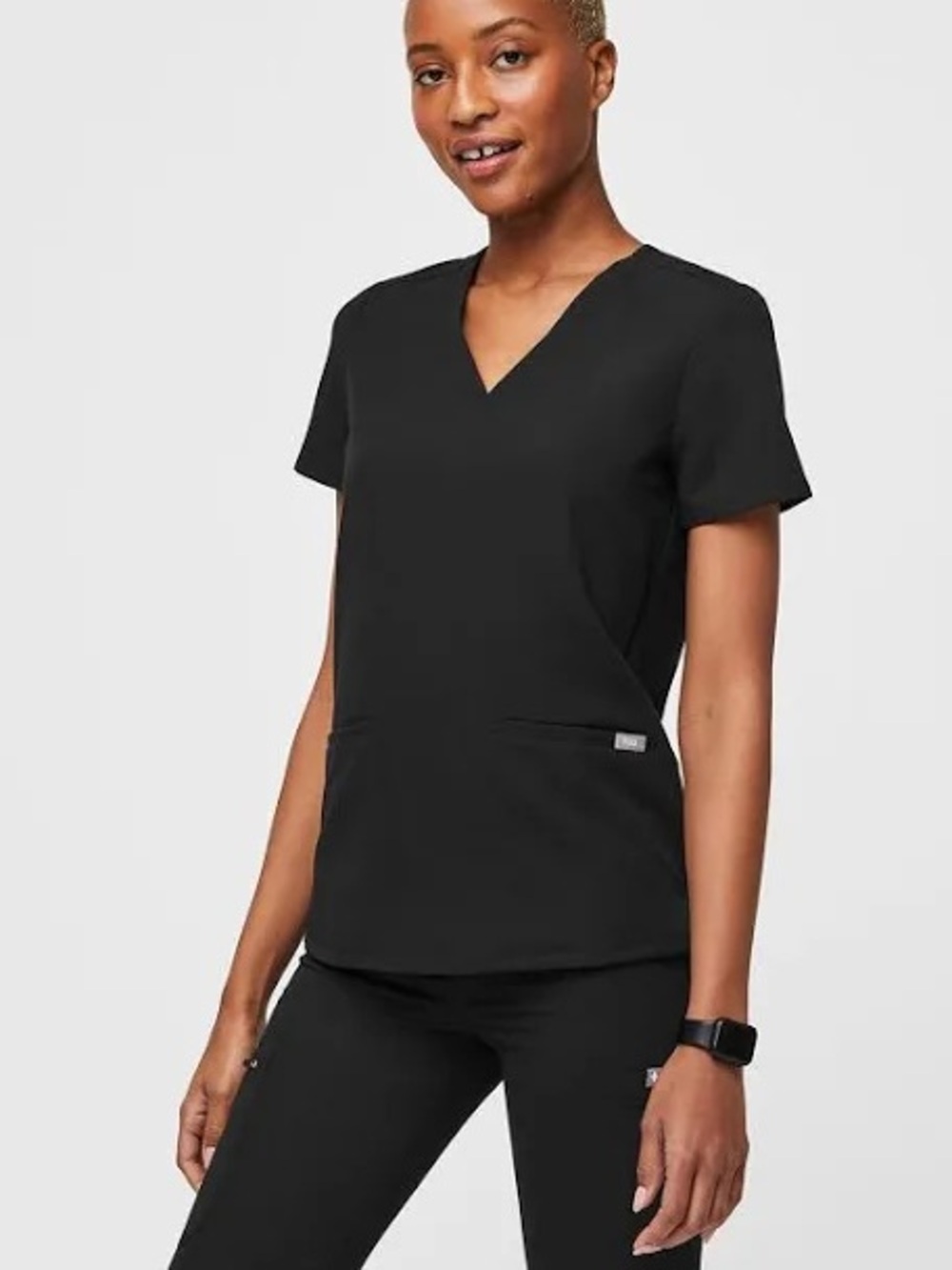 Figs Women’s Casma Scrub Top - Black Small
